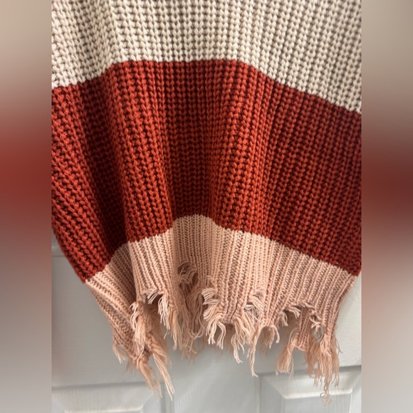 Love Tree Women's Color Block Sweater - Red, Cream, Pink - Picture 2 of 10